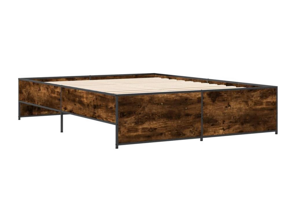 Cadre de lit sans matelas chêne fumé 140x200 cm KTJT84581