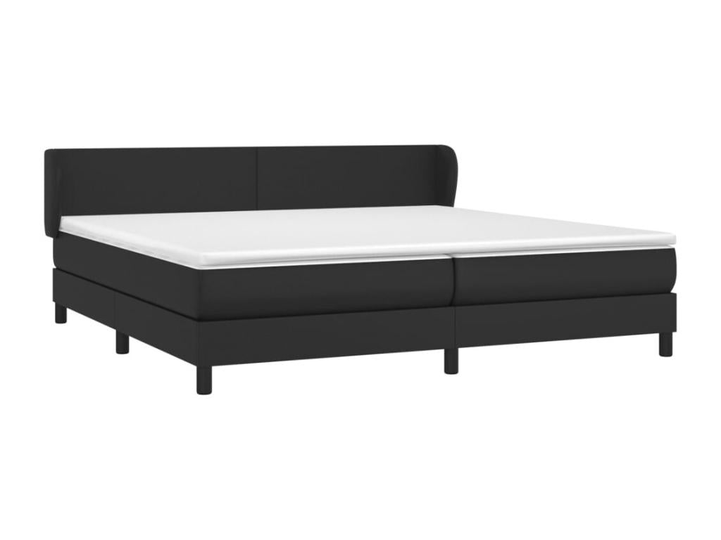 Lit à sommier tapissier avec matelas Noir 200x200 cm Similicuir JQLW39008