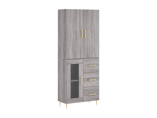 Buffet haut Dekonao gris 69.5x34x180 cm Bois d'ingénierie LGID94244