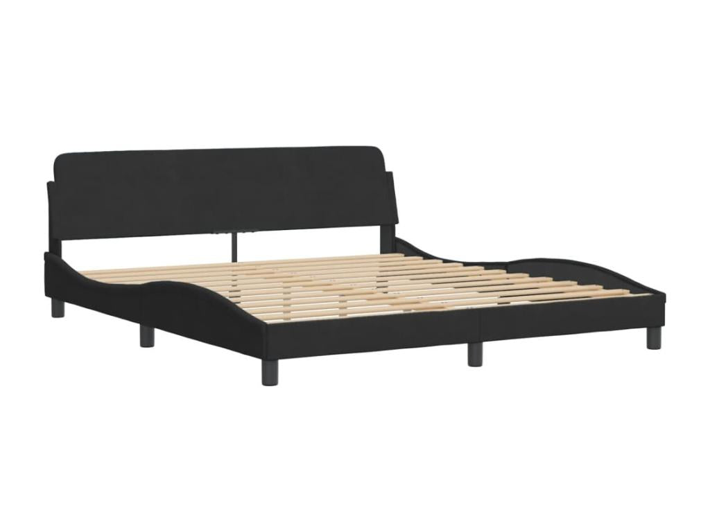 Lit avec matelas noir 180x200 velours NTDW91501