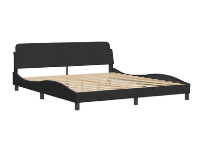 Lit avec matelas noir 180x200 velours NTDW91501