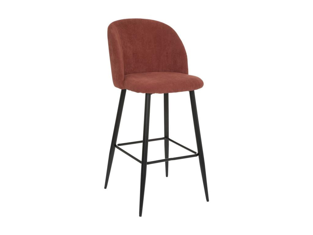 Tabouret Chaise de Bar en Velours côtelé Dekonao et pieds en métal Noir PIOD45493
