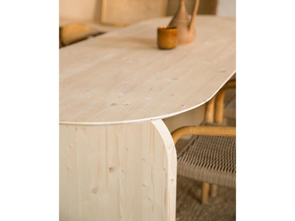 Table à manger ovale en bois de sapin naturel 200x75.2cm - Nobellea LAWF65113