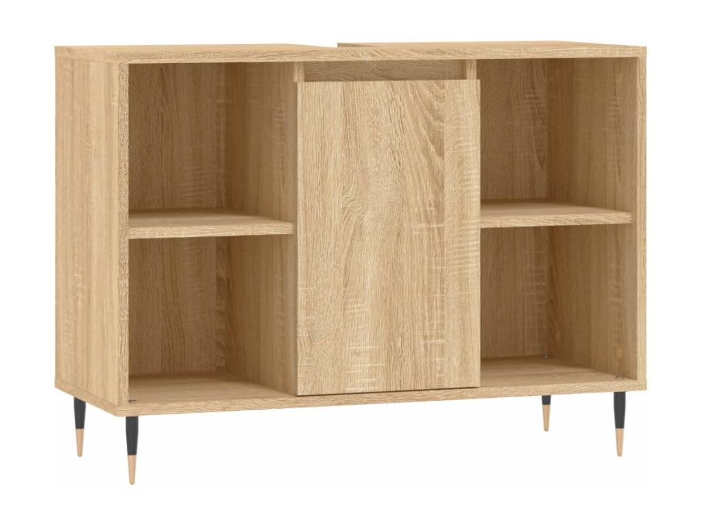 Armoire salle de bain chêne Dekonao 80x33x60cm bois d'ingénierie HJIK39570