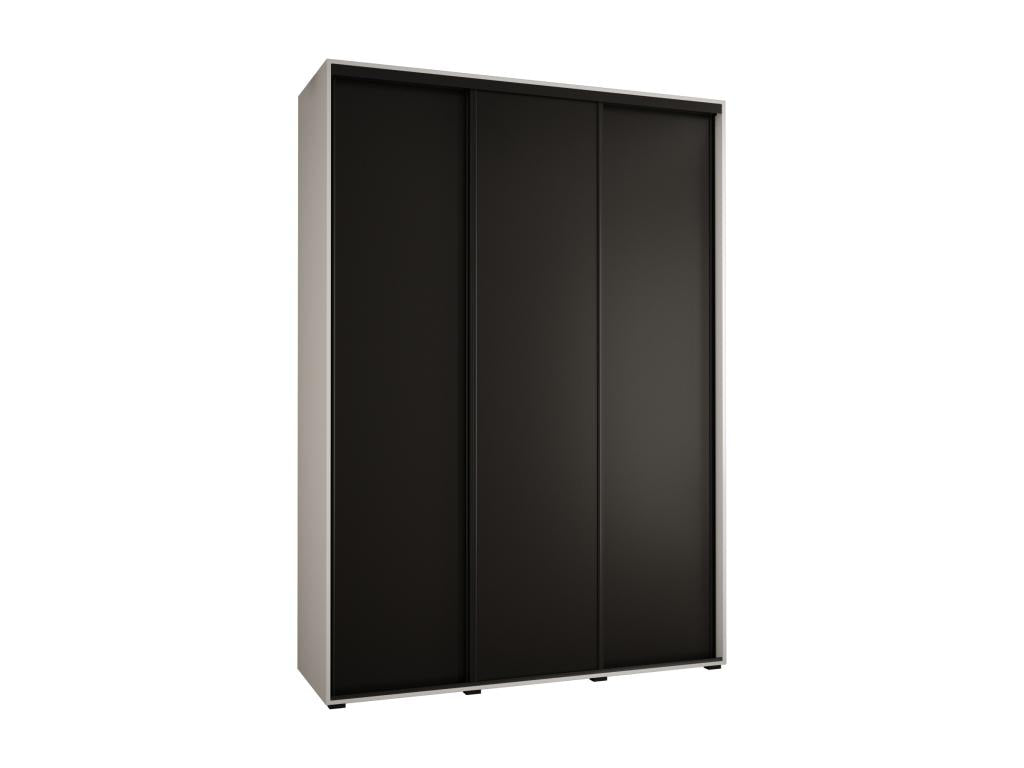 ARMOIRE Dekonao 1 À PORTES COULISSANTES 235.2/180/60 3 portes Blanc/Noir/Noir  ASEP86371