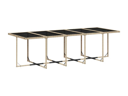 Ensemble à manger de jardin et coussins 15 pièces méNobellea beige LNRJ95644