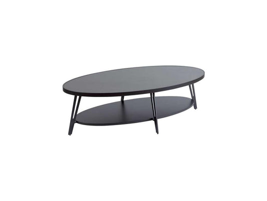 Table basse ovale Acier/Céramique noir mat - Dekonao ULVL80606