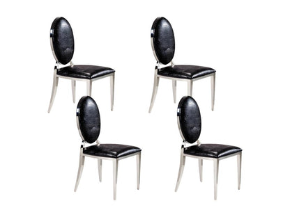 Lot de 4 chaises Dekonao en simili cuir croco noir QSQW00194