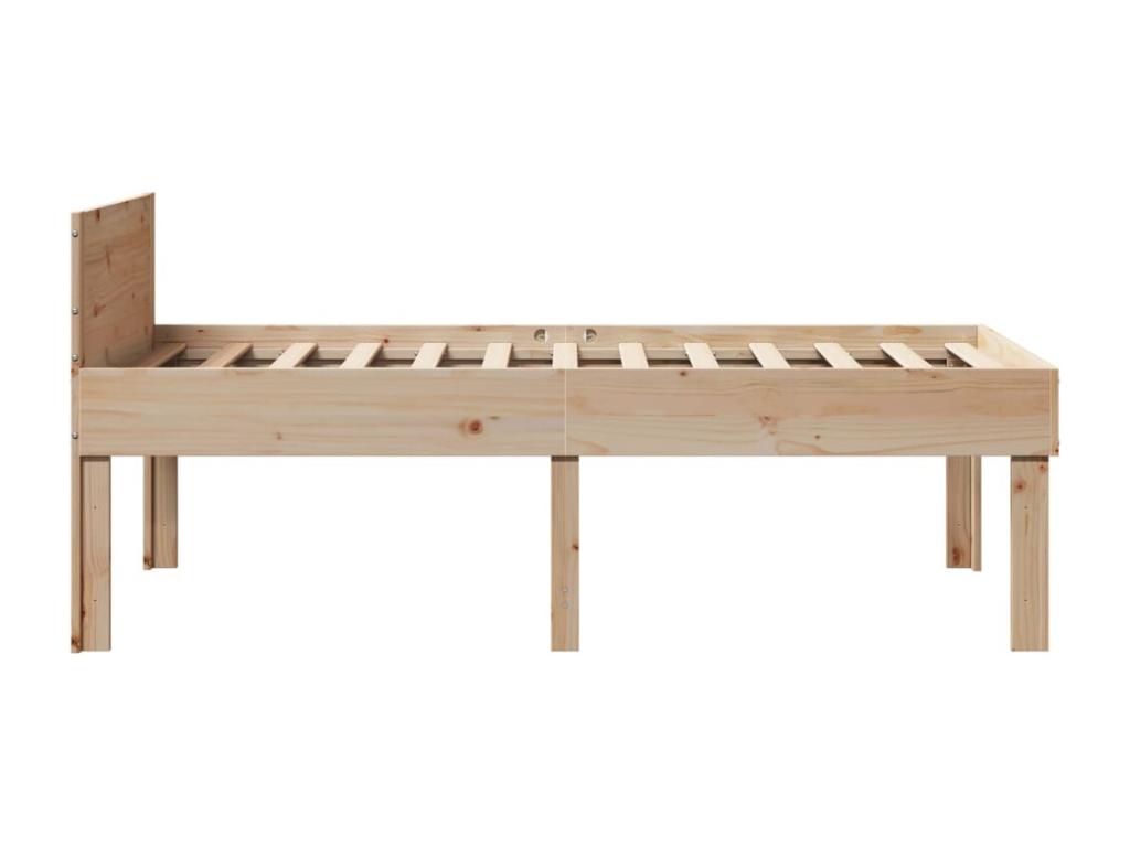Cadre de lit sans matelas 75x190 cm bois de pin massif SING39931