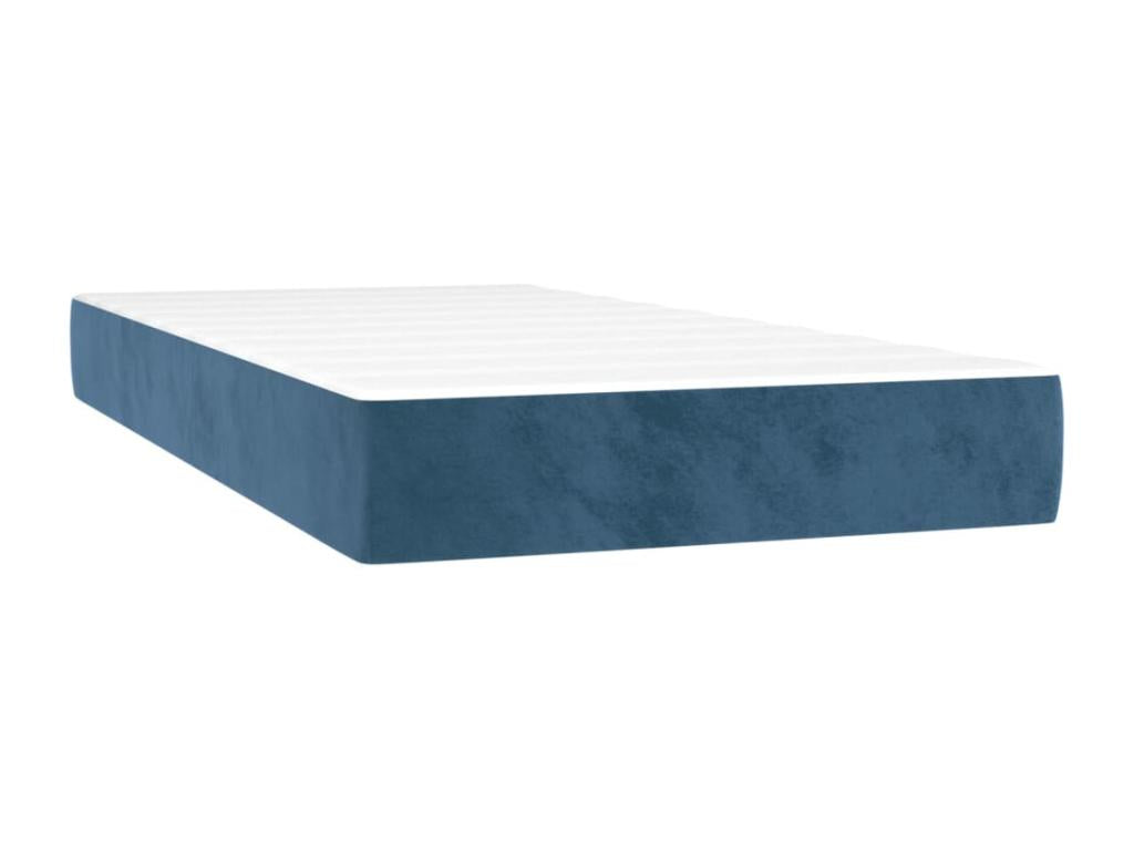 Lit à sommier tapissier et matelas Bleu foncé 200x200cm Velours NBLJ27550
