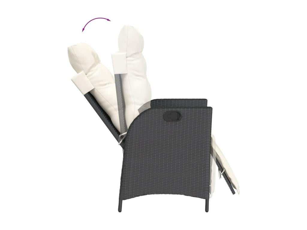 Ensemble à manger de jardin coussins 5pcs Noir Résine tressée EXWE38324