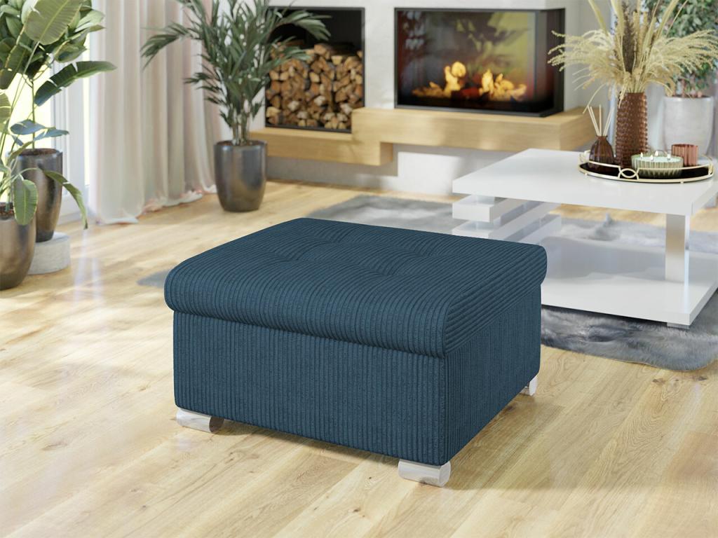 Pouf Dekonao 115 Bleu 41x68x70cm Tapisserie Pieds Plastique SQZZ42161