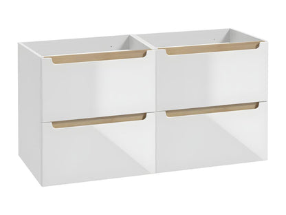 Meuble sous-vasque 120cm 4 tiroirs Nobellea Blanc et Bois GRTC22083