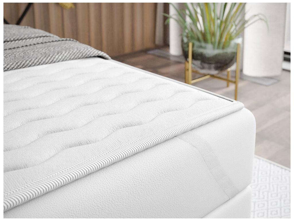 Lit continental Dekonao 195 Double Continental Gris 180x200 Tapisserie 186x206cm WMSA14608