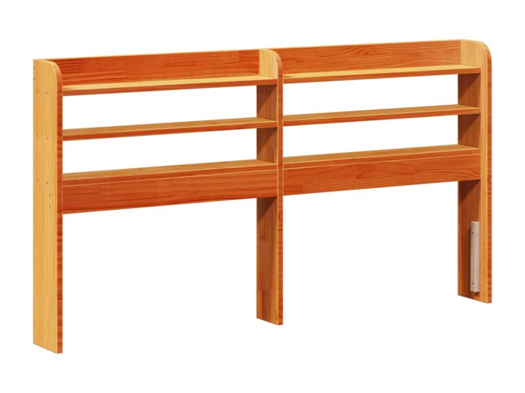 Cadre de lit sans matelas cire marron 120x190cm bois pin massif FJBR19303