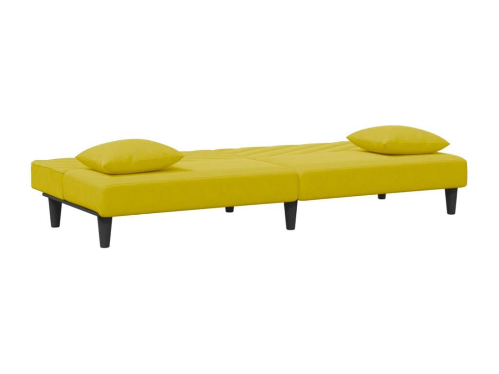 Ensemble de canapés 2 pcs avec coussins jaune velours UXKU82827