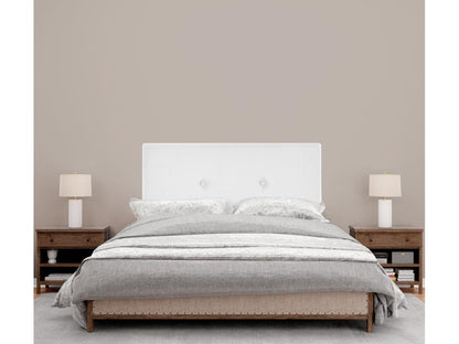 Nobellea Tête de lit en tissu Nobellea lisse avec Boutons 90x50cm Lits 80/90 - Blanc MRTX27530