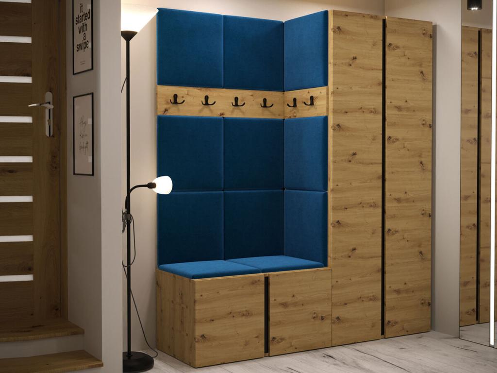 Meuble d'entrée Dekonao 266 186x158x46cm Chêne Dekonao Tapisserie - Stratifié HAEB05878