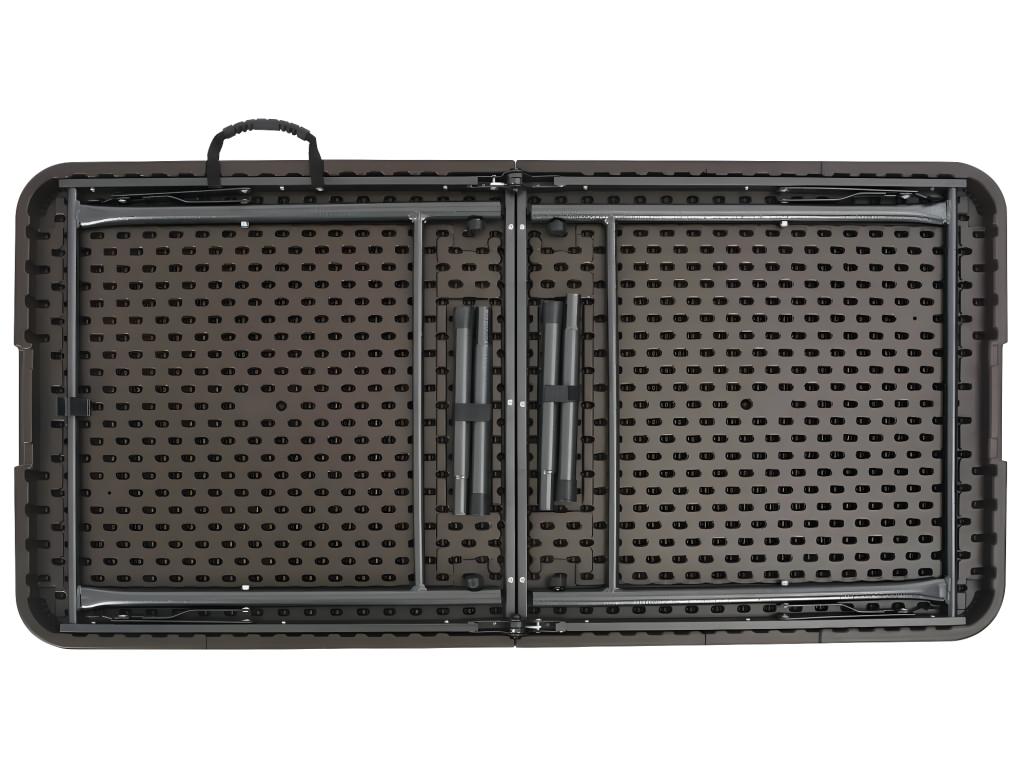 Table de jardin pliante Marron 120x60x74cm PEHD Aspect de rotin MWWW46079