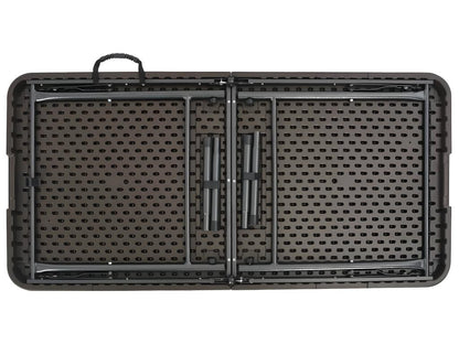 Table de jardin pliante Marron 120x60x74cm PEHD Aspect de rotin MWWW46079