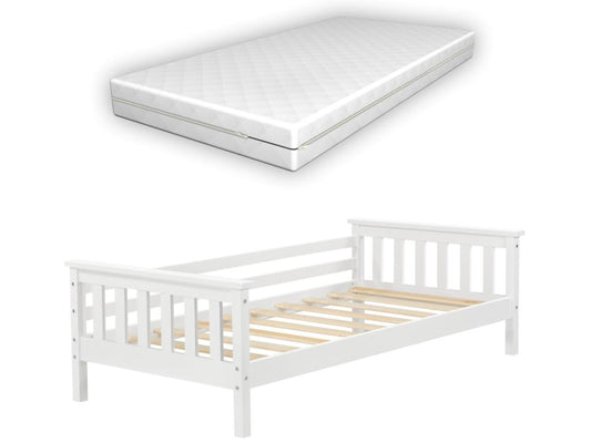 Lit D'enfant Dekonao En Pin Avec Matelas Orthopédique 160x80 Cm Blanc Dekonao HIMM74031
