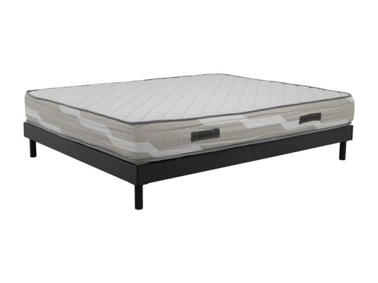 Ensemble Matelas ressorts Select - 160x200cm - accueil mémoire de forme et Sommier Dekonao gris MLRP33480