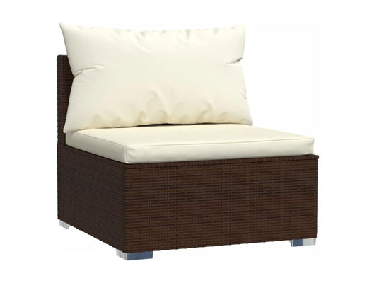 Salon de jardin 9 pcs avec coussins Marron Résine tressée 11 BLCY21063