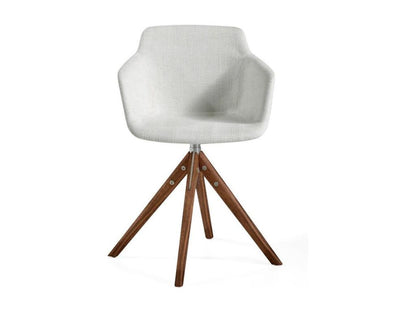 Chaise pivotante tissu beige et bois de frêne Nobellea - Lot de 2-Couleur Nobellea 53 YJVR77277