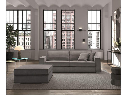 Canapé fixe velours côtelé avec 2 Coussins Dekonao-Couleur Blanc-1 place fauteuil EKXX45095