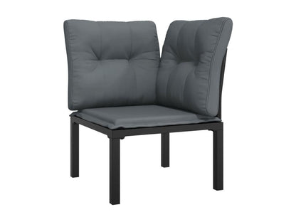Salon de jardin 8 pcs noir et gris résine tressée TZFT72811