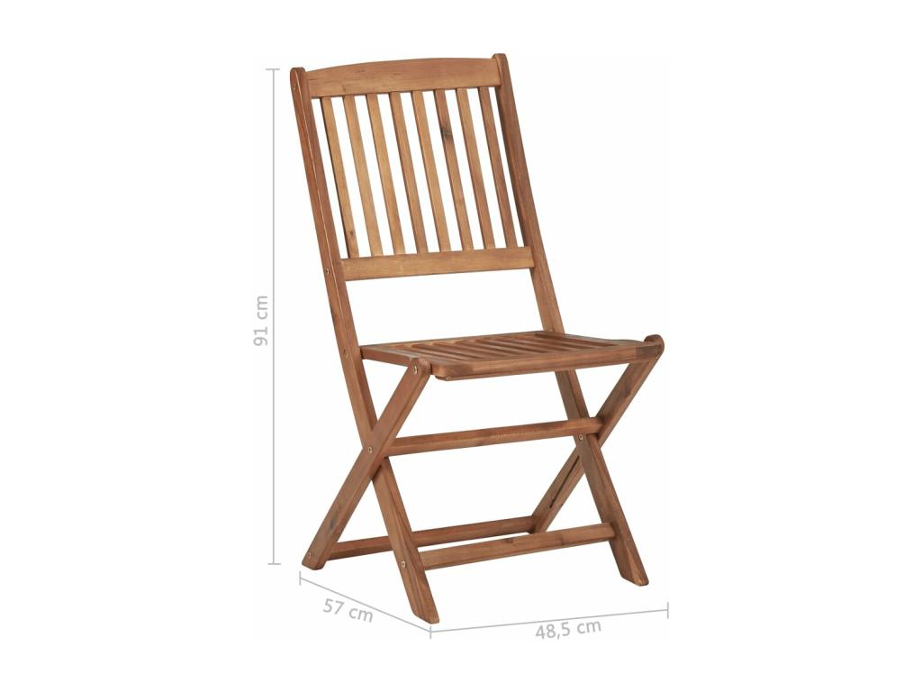 Chaises pliables d'extérieur 6 pièces Bois d'Dekonao solide AIWK59991