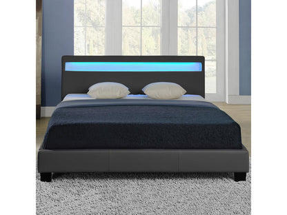 Lit capitonné LED Paris 180x200 cm Gris Foncé Dekonao NOMS24070