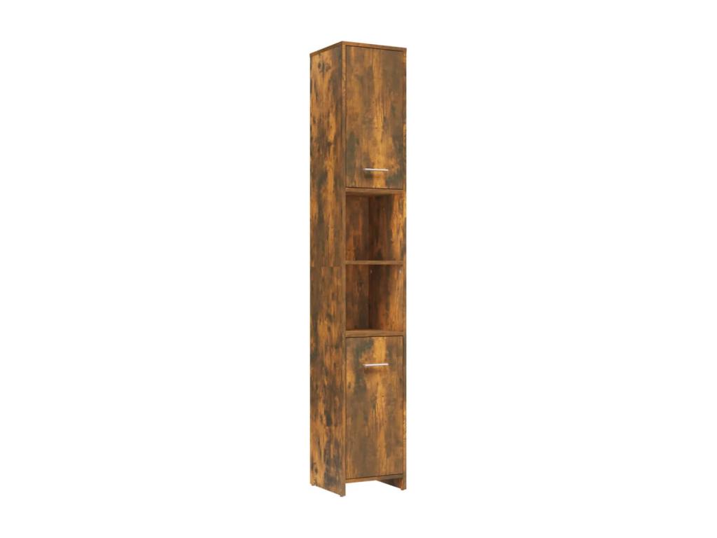 Armoire de bain Chêne fumé 30x30x183.5 cm Bois d'ingénierie XXHX07130