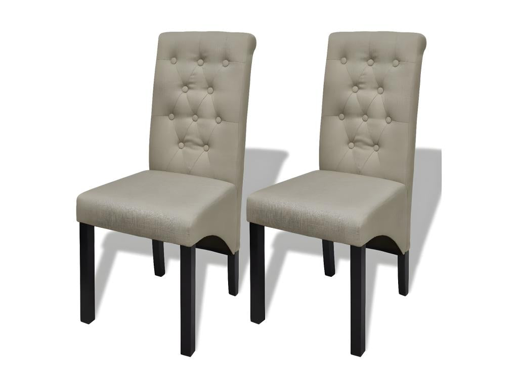 Chaises à manger lot de 2 beige tissu NANW84304