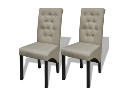 Chaises à manger lot de 2 beige tissu NANW84304
