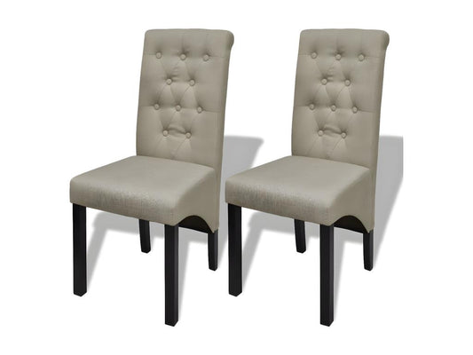 Chaises à manger lot de 2 beige tissu NANW84304