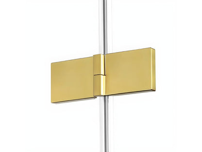 Cabine de douche gauche 110x110 pivotante Nobellea GOLD BRUSHED couleur doré brossé accès de face PEWE92569