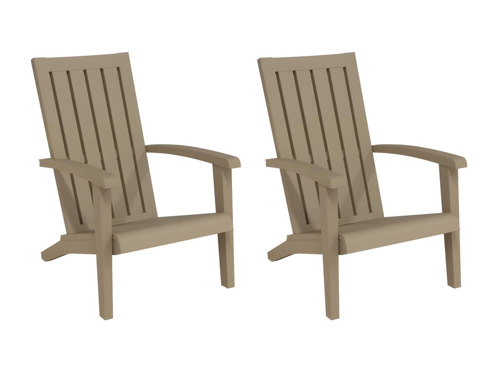 Chaises de jardin Nobellea lot de 2 marron clair PP VNVH17248