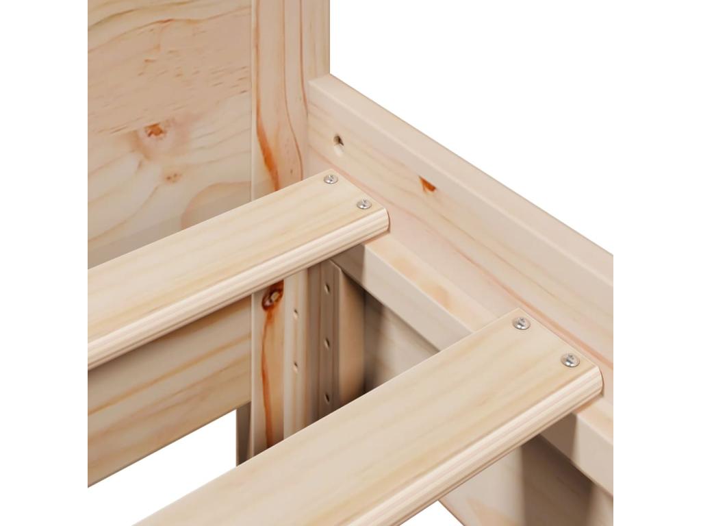 Cadre de lit sans matelas 75x190 cm bois de pin massif SING39931