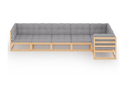 Salon de jardin 6 pcs avec coussins Bois de pin massif 22 IQMQ31390