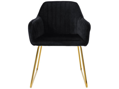 Chaises de salle à manger avec dossier lot de 2 revêtement en velours noir avec pieds en métal Dekonao JEXU01855