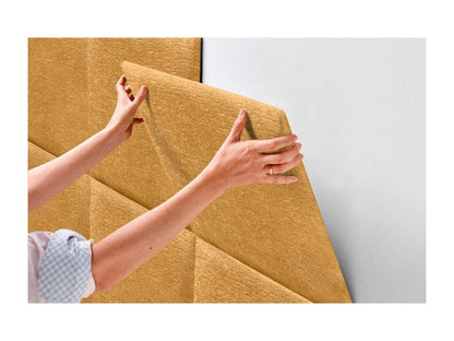Nobellea Tête de Lit Rembourrée en Laine Écologique Composée de Panneaux Autocollants Interchangeables Chambre de Luxe Rembourrée Moutarde 90 cm NFNS02880