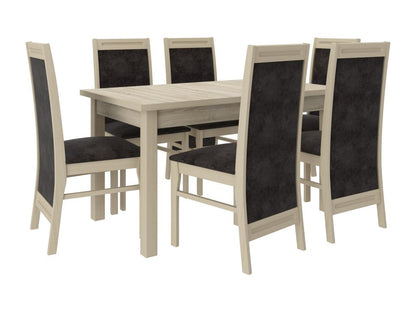 Chaise en bois clair Dekonao et tissu Dekonao-Tissu 27110 BUCC01462