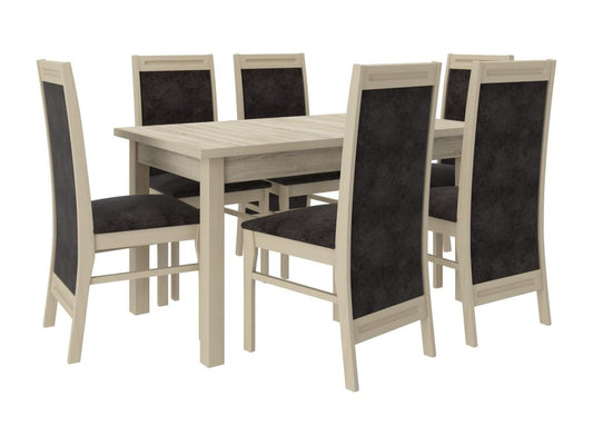 Chaise en bois clair Dekonao et tissu Dekonao-Tissu 27110 BUCC01462