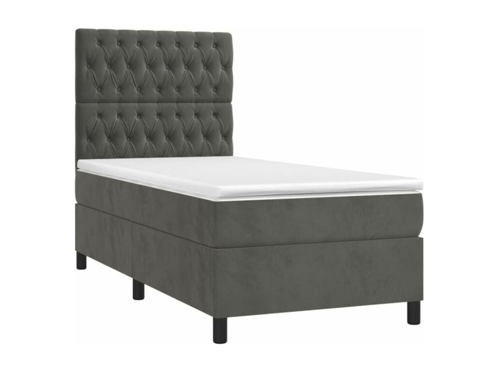 Sommier à Dekonao de lit avec matelas Gris foncé 100x200 JQWS11685