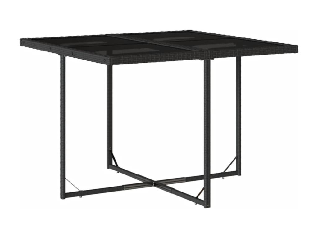 Ensemble à manger de jardin coussins 5pcs Noir Résine tressée EURO49664