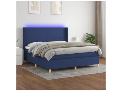 Sommier à Dekonao de lit matelas et LED Bleu 160x200 Tissu TPEG51634