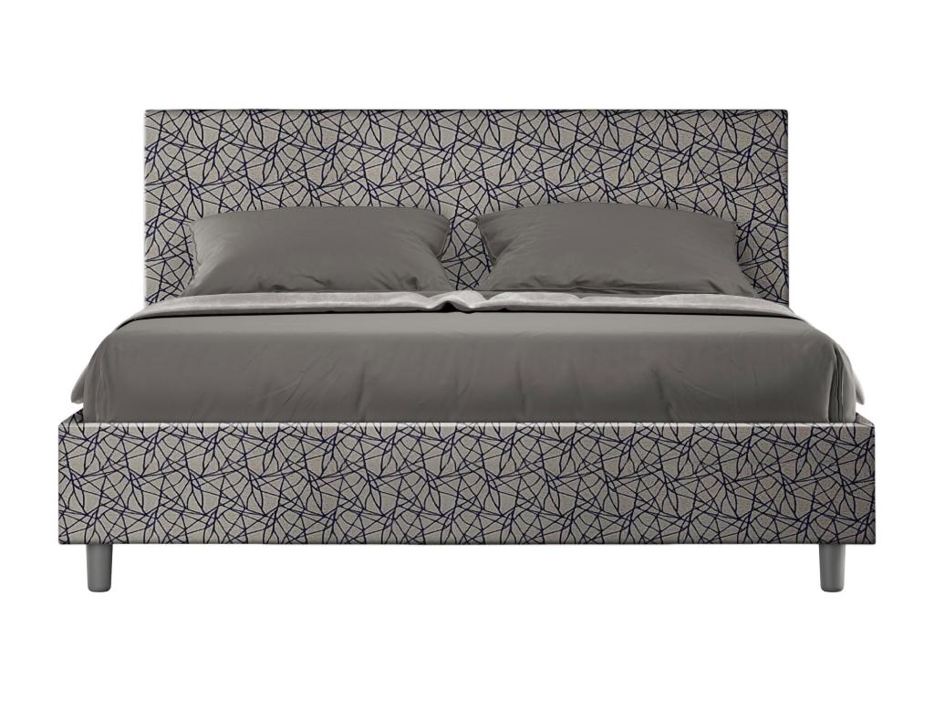 Lit avec sommier rembourré 160x210 tissu Dekonao 09 bleu Dekonao HAHW08779