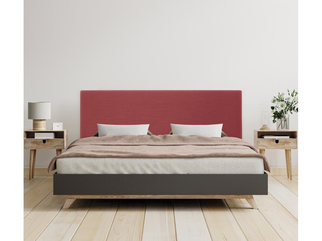 Dekonao Tête de lit en lin naturel lisse 150x50cm Lits 150 - Rouge OVPM62384