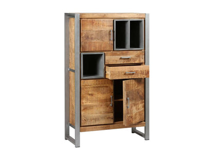 Dekonao - Buffet 3 Portes 2 Tiroirs Bois et Acier Patiné EWJJ40003